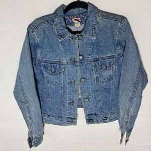 Vintage 90s Y2K Buffalo David Bitton Light Blue Denim Jean Jacket S Streetwear